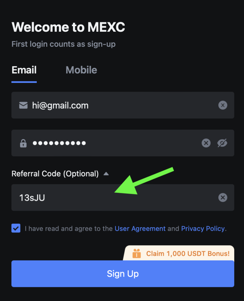 MEXC Sign Up Code