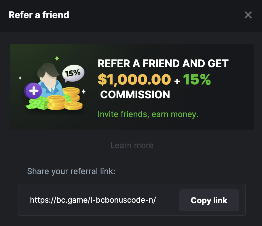 BC.Game Referral Sharing