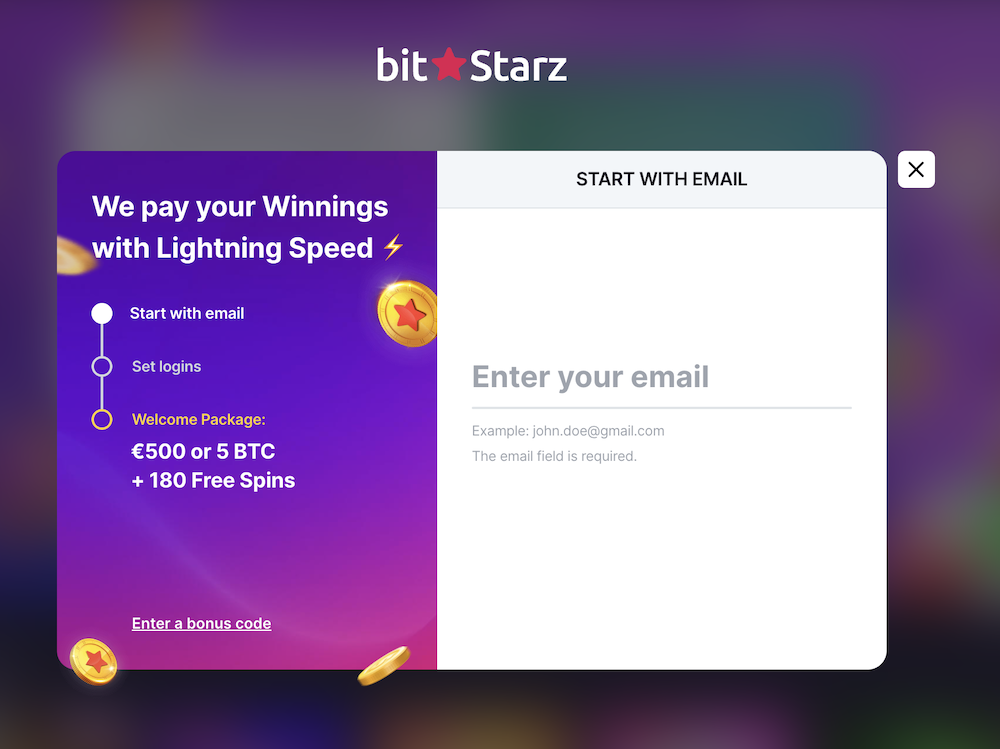 BitStarz Sign Up